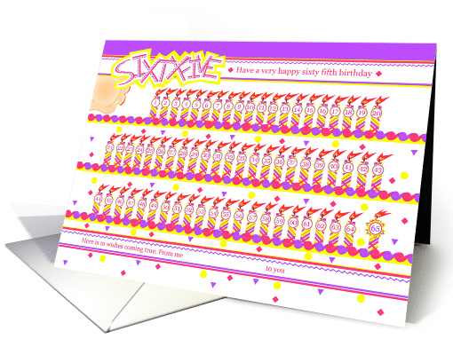 Happy 65th Birthday, Cake with 65 Candles card (841344)