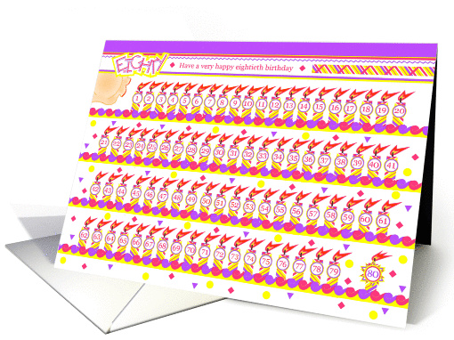 Happy 80th Birthday, Cake with 80 Candles card (841707)