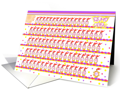 Happy 87th Birthday, Cake with 87 Candles card (841740)