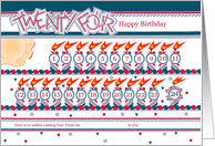 Happy 24th Birthday, Cake with 24 Candles card