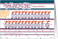Happy 25th Birthday, Cake with 25 Candles card
