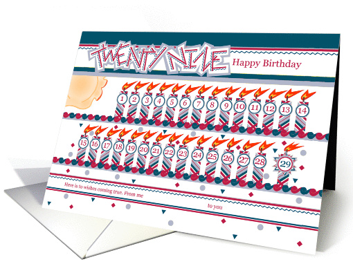 Happy 29th Birthday, Cake with 29 Candles card (842887)