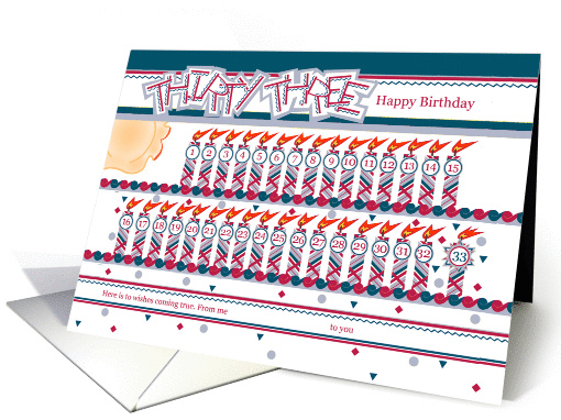 Happy 33rd Birthday, Cake with 33 Candles card (842894)