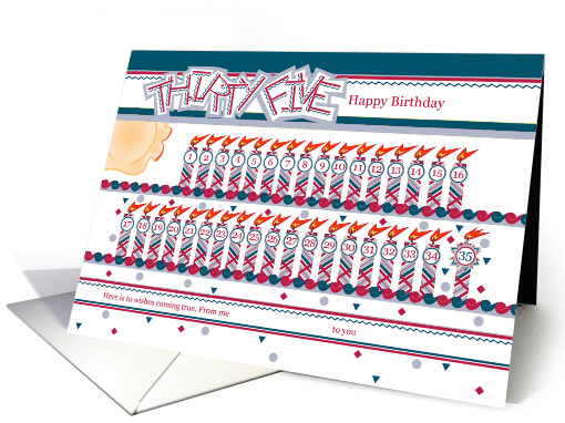 Happy 35th Birthday, Cake with 35 Candles card (842897)