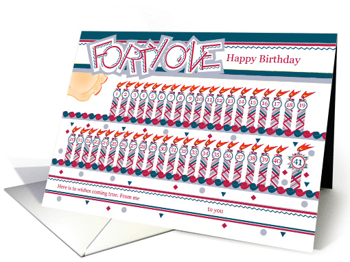 Happy 41st Birthday, Cake with 41 Candles card (842904)