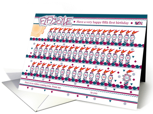 Happy 51st Birthday, Cake with 51 Candles card (842917)