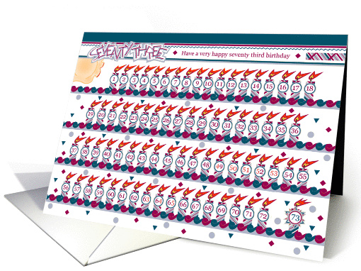 Happy 73rd Birthday, Cake with 73 Candles card (843054)