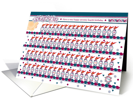 Happy 74th Birthday, Cake with 74 Candles card (843056)