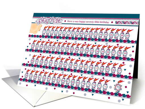 Happy 75th Birthday, Cake with 75 Candles card (843057)