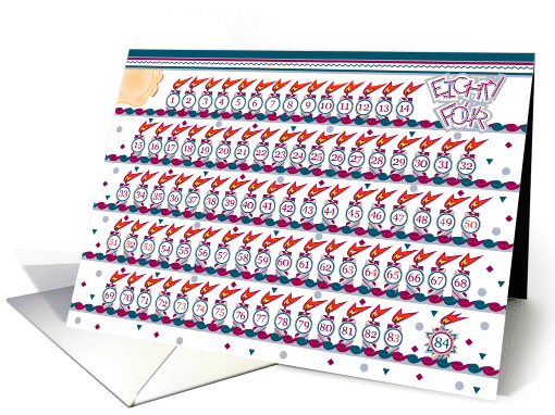 Happy 84th Birthday, Cake with 84 Candles card (843090)