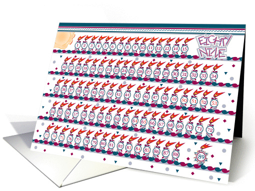 Happy 89th Birthday, Cake with 89 Candles card (843102)