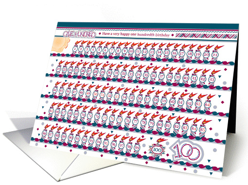 Happy 100th Birthday, Cake with 100 Candles card (843134)