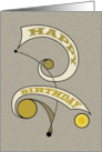 Happy Birthday Spiral Abstract card