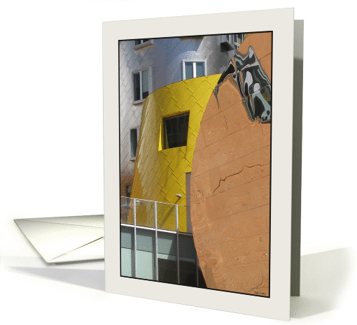 Modern Architecture-Yellow & Circular Metal Walls card (838286)