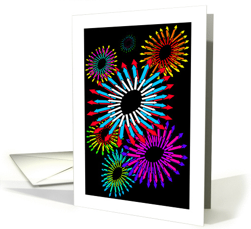 Birthday Party Invitation Fireworks card (940367)