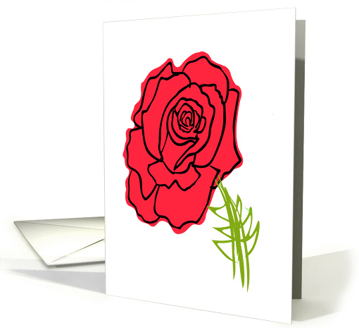 Thinking of You Red Rose card (952703)