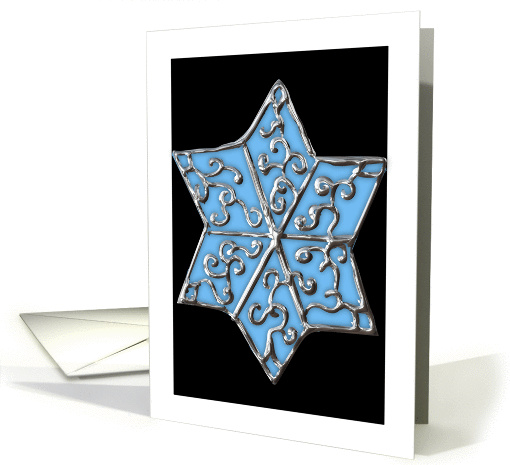 Silver Lace Star of David card (953591)