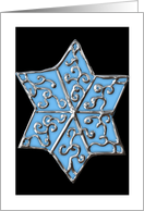 Silver Lace Star of David card
