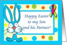 Happy Easter - To my Son & his Partner card