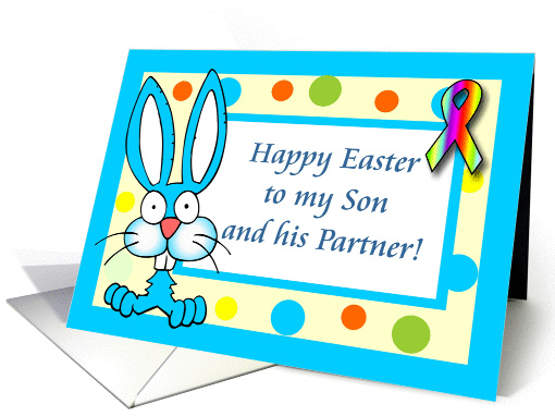 Happy Easter - To my Son & his Partner card (900420)
