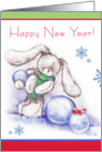 Happy New Year- bunny and bird card