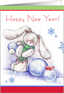 Happy New Year- bunny and bird card