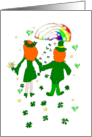 Congratulations Marriage St. Patrick’s Day Leprechauns Rainbow Shamrock card
