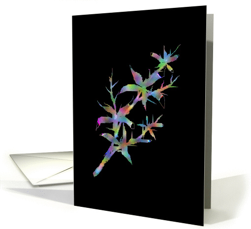Multicolor flower branch card (838822)