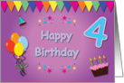 Happy 4th Birthday Colorful card