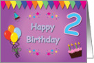 Happy 2nd Birthday Colorful card