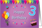 Happy 3rd Birthday Colorful card