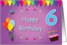 Happy 6th Birthday Colorful card