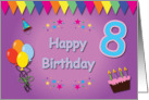 Happy 8th Birthday Colorful card