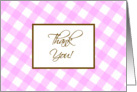 Thank you Pink Plaid card