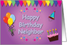 Happy Birthday Neighbor Colorful card