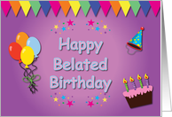 Happy Belated Birthday Colorful card