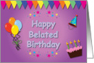 Happy Belated Birthday Colorful card