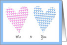 Me & You Hearts card