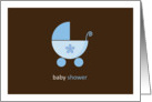 Baby Shower for Boy, Blue Stroller card