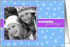 Seasons Greetings Snowflakes Photo Card
