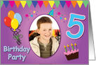 5 Year Bithday Party Photo Card