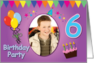 6 Year Bithday Party Photo Card
