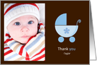 Thank You for the Baby Shower Gift, Blue Stroller Photo Card