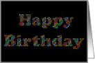 Happy Birthday Colorful Circles on Black card