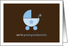 We’re Great-Grandparents Blue Stroller Announcement card