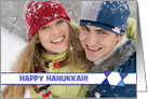 Happy Hanukkah Star of David Photo Card