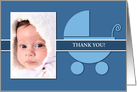 Thank You for the Baby Shower Gift, Blue Stroller Photo Card
