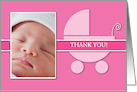 Thank You for the Baby Shower Gift, Pink Stroller Photo Card