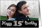 Happy 15th Birthday Photo Card
