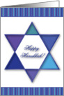 Happy Hanukkah Star of David card